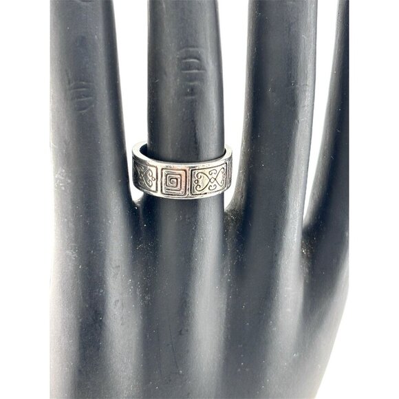 Brighton 925 Sterling Silver Vintage Greek Maze Band Ring Size 8 - Picture 5 of 6
